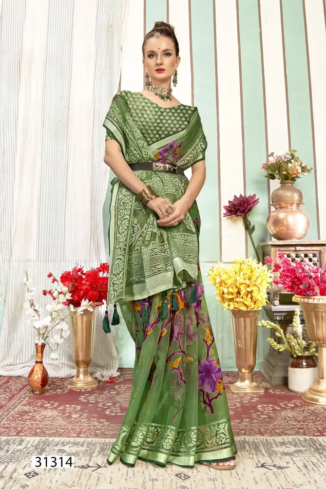 Dharmishtha By Vallabhi Tissue Printed Sarees Suppliers In India